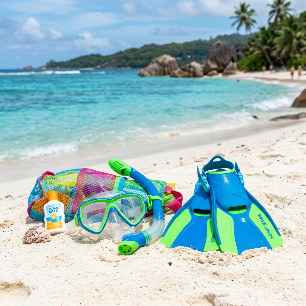 Children Snorkeling Set Mask Snorkel Fins Ages 6-14