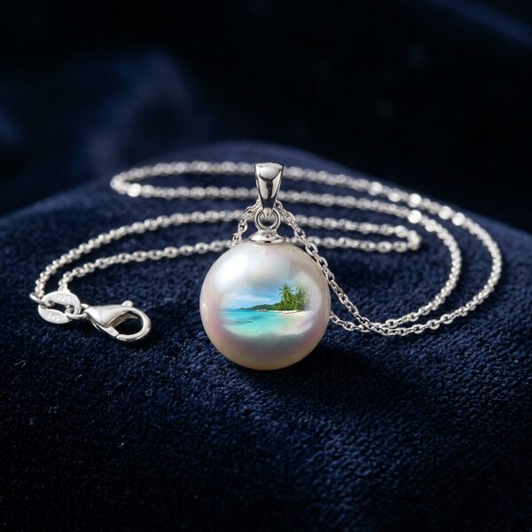 Seychelles Cultured Pearl Pendant Sterling Silver Necklace